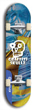 Skateboard deck: Limited edition, North American maple skateboard deck designed by underground artist BellyRash - available widths 7.5 to 8.5 inches in both mellow concave and steep concave shapes. Artwork: GRAFFITI SKULLZ logo brand popsicle-shaped deck with graffiti or street art background