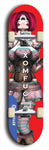 Skateboard deck: Limited edition, North American maple skateboard deck designed by underground artist BellyRash - available widths 7.5 to 8.5 inches in both mellow concave and steep concave shapes. Artwork: XOMFUG logo brand popsicle-shaped deck