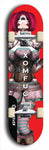 Skateboard deck: Limited edition, North American maple skateboard deck designed by underground artist BellyRash - available widths 7.5 to 8.5 inches in both mellow concave and steep concave shapes. Artwork: XOMFUG logo brand popsicle-shaped deck