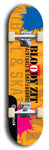 Skateboard deck: Limited edition, North American maple skateboard deck designed by underground artist BellyRash - available widths 7.5 to 8.5 inches in both mellow concave and steep concave shapes. Artwork: BLOODY ZIT logo brand popsicle-shaped deck with big BLOODY ZIT LOGO