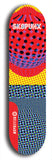 Skateboard deck: Limited edition, North American maple skateboard deck designed by underground artist BellyRash - available widths 7.5 to 8.5 inches in both mellow concave and steep concave shapes. Artwork: SK8PUNX logo brand popsicle-shaped deck