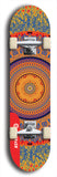 Skateboard deck: Limited edition, North American maple skateboard deck designed by underground artist BellyRash - available widths 7.5 to 8.5 inches in both mellow concave and steep concave shapes. Artwork: DHARMAMECHANIC logo brand popsicle-shaped deck 