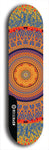 Skateboard deck: Limited edition, North American maple skateboard deck designed by underground artist BellyRash - available widths 7.5 to 8.5 inches in both mellow concave and steep concave shapes. Artwork: DHARMAMECHANIC logo brand popsicle-shaped deck 