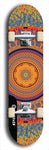 Skateboard deck: Limited edition, North American maple skateboard deck designed by underground artist BellyRash - available widths 7.5 to 8.5 inches in both mellow concave and steep concave shapes. Artwork: DHARMAMECHANIC logo brand popsicle-shaped deck 