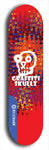 Skateboard deck: Limited edition, North American maple skateboard deck designed by underground artist BellyRash - available widths 7.5 to 8.5 inches in both mellow concave and steep concave shapes. Artwork: GRAFFITI SKULLZ logo brand popsicle-shaped deck with graffiti or street art background