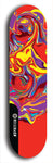 Limited edition, North American maple skateboard deck designed by underground artist BellyRash - available widths 7.5 to 8.5 inches in both mellow concave and steep concave shapes. Artwork: ABEX LIQUID brand popsicle-shaped with a multi-colored swirling patterned background