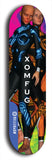 Skateboard deck: Limited edition, North American maple skateboard deck designed by underground artist BellyRash - available widths 7.5 to 8.5 inches in both mellow concave and steep concave shapes. Artwork: XOMFUG logo brand popsicle-shaped deck