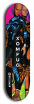 Skateboard deck: Limited edition, North American maple skateboard deck designed by underground artist BellyRash - available widths 7.5 to 8.5 inches in both mellow concave and steep concave shapes. Artwork: XOMFUG logo brand popsicle-shaped deck