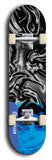 Skateboard deck: Limited edition, North American maple skateboard deck designed by underground artist BellyRash - available widths 7.5 to 8.5 inches in both mellow concave and steep concave shapes. Artwork: ABEX LIQUID brand popsicle-shaped with a multi-colored swirling patterned background
