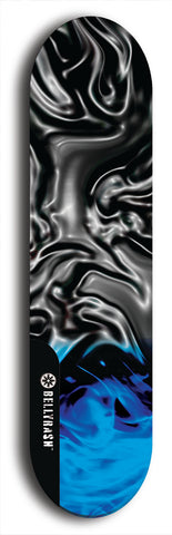 Skateboard deck: Limited edition, North American maple skateboard deck designed by underground artist BellyRash - available widths 7.5 to 8.5 inches in both mellow concave and steep concave shapes. Artwork: ABEX LIQUID brand popsicle-shaped with a multi-colored swirling patterned background