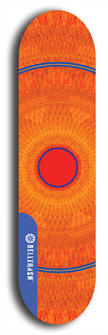 Skateboard deck: Limited edition, North American maple skateboard deck designed by underground artist BellyRash - available widths 7.5 to 8.5 inches in both mellow concave and steep concave shapes. Artwork: DHARMAMECHANIC logo brand popsicle-shaped deck 