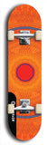 Skateboard deck: Limited edition, North American maple skateboard deck designed by underground artist BellyRash - available widths 7.5 to 8.5 inches in both mellow concave and steep concave shapes. Artwork: DHARMAMECHANIC logo brand popsicle-shaped deck 