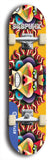 Skateboard deck: Limited edition, North American maple skateboard deck designed by underground artist BellyRash - available widths 7.5 to 8.5 inches in both mellow concave and steep concave shapes. Artwork: SK8PUNX logo brand popsicle-shaped deck