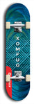 Skateboard deck: Limited edition, North American maple skateboard deck designed by underground artist BellyRash - available widths 7.5 to 8.5 inches in both mellow concave and steep concave shapes. Artwork: XOMFUG logo brand popsicle-shaped deck