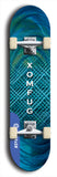 Skateboard deck: Limited edition, North American maple skateboard deck designed by underground artist BellyRash - available widths 7.5 to 8.5 inches in both mellow concave and steep concave shapes. Artwork: XOMFUG logo brand popsicle-shaped deck