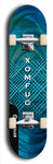 Skateboard deck: Limited edition, North American maple skateboard deck designed by underground artist BellyRash - available widths 7.5 to 8.5 inches in both mellow concave and steep concave shapes. Artwork: XOMFUG logo brand popsicle-shaped deck