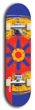 Skateboard deck: Limited edition, North American maple skateboard deck designed by underground artist BellyRash - available widths 7.5 to 8.5 inches in both mellow concave and steep concave shapes. Artwork: DHARMAMECHANIC logo brand popsicle-shaped deck 