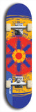 Skateboard deck: Limited edition, North American maple skateboard deck designed by underground artist BellyRash - available widths 7.5 to 8.5 inches in both mellow concave and steep concave shapes. Artwork: DHARMAMECHANIC logo brand popsicle-shaped deck 