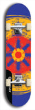 Skateboard deck: Limited edition, North American maple skateboard deck designed by underground artist BellyRash - available widths 7.5 to 8.5 inches in both mellow concave and steep concave shapes. Artwork: DHARMAMECHANIC logo brand popsicle-shaped deck 