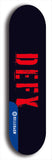 Skateboard deck: Limited edition, North American maple skateboard deck designed by underground artist BellyRash - available widths 7.5 to 8.5 inches in both mellow concave and steep concave shapes. Artwork: DEFYANT GIANT logo brand popsicle-shaped deck