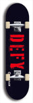 Skateboard deck: Limited edition, North American maple skateboard deck designed by underground artist BellyRash - available widths 7.5 to 8.5 inches in both mellow concave and steep concave shapes. Artwork: DEFYANT GIANT logo brand popsicle-shaped deck