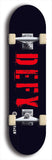 Skateboard deck: Limited edition, North American maple skateboard deck designed by underground artist BellyRash - available widths 7.5 to 8.5 inches in both mellow concave and steep concave shapes. Artwork: DEFYANT GIANT logo brand popsicle-shaped deck