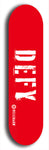 Skateboard deck: Limited edition, North American maple skateboard deck designed by underground artist BellyRash - available widths 7.5 to 8.5 inches in both mellow concave and steep concave shapes. Artwork: DEFYANT GIANT logo brand popsicle-shaped deck