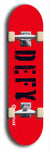 Skateboard deck: Limited edition, North American maple skateboard deck designed by underground artist BellyRash - available widths 7.5 to 8.5 inches in both mellow concave and steep concave shapes. Artwork: DEFYANT GIANT logo brand popsicle-shaped deck