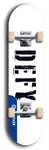 Skateboard deck: Limited edition, North American maple skateboard deck designed by underground artist BellyRash - available widths 7.5 to 8.5 inches in both mellow concave and steep concave shapes. Artwork: DEFYANT GIANT logo brand popsicle-shaped deck