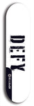 Skateboard deck: Limited edition, North American maple skateboard deck designed by underground artist BellyRash - available widths 7.5 to 8.5 inches in both mellow concave and steep concave shapes. Artwork: DEFYANT GIANT logo brand popsicle-shaped deck