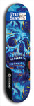 Skateboard deck: Limited edition, North American maple skateboard deck designed by underground artist BellyRash - available widths 7.5 to 8.5 inches in both mellow concave and steep concave shapes. Artwork: DEAD SAINT logo brand popsicle-shaped deck 