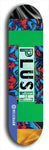 Skateboard deck: Limited edition, North American maple skateboard deck designed by underground artist BellyRash - available widths 7.5 to 8.5 inches in both mellow concave and steep concave shapes. Artwork: PLUSH logo brand popsicle-shaped deck