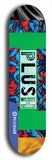 Skateboard deck: Limited edition, North American maple skateboard deck designed by underground artist BellyRash - available widths 7.5 to 8.5 inches in both mellow concave and steep concave shapes. Artwork: PLUSH logo brand popsicle-shaped deck