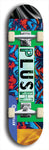 Skateboard deck: Limited edition, North American maple skateboard deck designed by underground artist BellyRash - available widths 7.5 to 8.5 inches in both mellow concave and steep concave shapes. Artwork: PLUSH logo brand popsicle-shaped deck