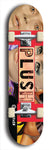 Skateboard deck: Limited edition, North American maple skateboard deck designed by underground artist BellyRash - available widths 7.5 to 8.5 inches in both mellow concave and steep concave shapes. Artwork: PLUSH logo brand popsicle-shaped deck