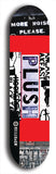 Skateboard deck: Limited edition, North American maple skateboard deck designed by underground artist BellyRash - available widths 7.5 to 8.5 inches in both mellow concave and steep concave shapes. Artwork: PLUSH logo brand popsicle-shaped deck