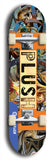 Skateboard deck: Limited edition, North American maple skateboard deck designed by underground artist BellyRash - available widths 7.5 to 8.5 inches in both mellow concave and steep concave shapes. Artwork: PLUSH logo brand popsicle-shaped deck