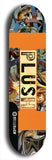 Skateboard deck: Limited edition, North American maple skateboard deck designed by underground artist BellyRash - available widths 7.5 to 8.5 inches in both mellow concave and steep concave shapes. Artwork: PLUSH logo brand popsicle-shaped deck