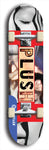 Skateboard deck: Limited edition, North American maple skateboard deck designed by underground artist BellyRash - available widths 7.5 to 8.5 inches in both mellow concave and steep concave shapes. Artwork: PLUSH logo brand popsicle-shaped deck