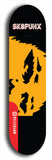 Skateboard deck: Limited edition, North American maple skateboard deck designed by underground artist BellyRash - available widths 7.5 to 8.5 inches in both mellow concave and steep concave shapes. Artwork: SK8PUNX logo brand popsicle-shaped deck