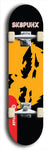 Skateboard deck: Limited edition, North American maple skateboard deck designed by underground artist BellyRash - available widths 7.5 to 8.5 inches in both mellow concave and steep concave shapes. Artwork: SK8PUNX logo brand popsicle-shaped deck