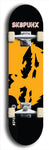 Skateboard deck: Limited edition, North American maple skateboard deck designed by underground artist BellyRash - available widths 7.5 to 8.5 inches in both mellow concave and steep concave shapes. Artwork: SK8PUNX logo brand popsicle-shaped deck