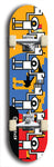 Skateboard deck: Limited edition, North American maple skateboard deck designed by underground artist BellyRash -- available in widths 7.5 to 8.5 inches in both mellow concave and steep concave shapes. Artwork: NIMROD brand popsicle-shaped skateboard deck .