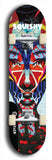 Skateboard deck: Limited edition, North American maple skateboard deck designed by underground artist BellyRash - available widths 7.5 to 8.5 inches in both mellow concave and steep concave shapes. Artwork: SQUISHY logo brand popsicle-shaped deck