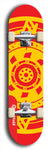 Skateboard deck: Limited edition, North American maple skateboard deck designed by underground artist BellyRash - available widths 7.5 to 8.5 inches in both mellow concave and steep concave shapes. Artwork: DHARMAMECHANIC logo brand popsicle-shaped deck 