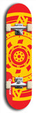 Skateboard deck: Limited edition, North American maple skateboard deck designed by underground artist BellyRash - available widths 7.5 to 8.5 inches in both mellow concave and steep concave shapes. Artwork: DHARMAMECHANIC logo brand popsicle-shaped deck 