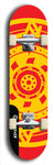 Skateboard deck: Limited edition, North American maple skateboard deck designed by underground artist BellyRash - available widths 7.5 to 8.5 inches in both mellow concave and steep concave shapes. Artwork: DHARMAMECHANIC logo brand popsicle-shaped deck 
