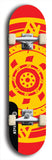 Skateboard deck: Limited edition, North American maple skateboard deck designed by underground artist BellyRash - available widths 7.5 to 8.5 inches in both mellow concave and steep concave shapes. Artwork: DHARMAMECHANIC logo brand popsicle-shaped deck 