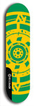 Skateboard deck: Limited edition, North American maple skateboard deck designed by underground artist BellyRash - available widths 7.5 to 8.5 inches in both mellow concave and steep concave shapes. Artwork: DHARMAMECHANIC logo brand popsicle-shaped deck 