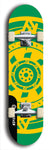 Skateboard deck: Limited edition, North American maple skateboard deck designed by underground artist BellyRash - available widths 7.5 to 8.5 inches in both mellow concave and steep concave shapes. Artwork: DHARMAMECHANIC logo brand popsicle-shaped deck 